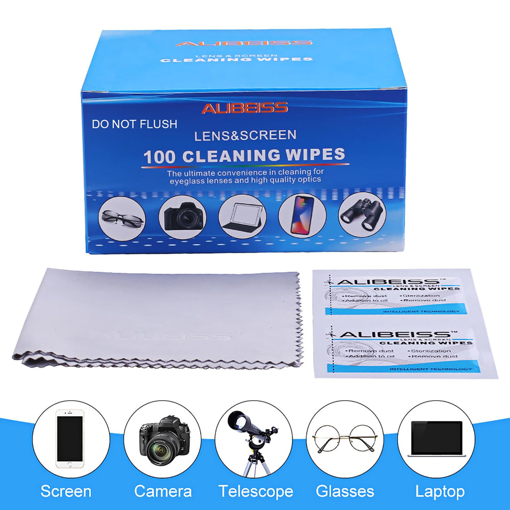 ALIBEISS individually wrapped wipes for on-the-go lens cleaning