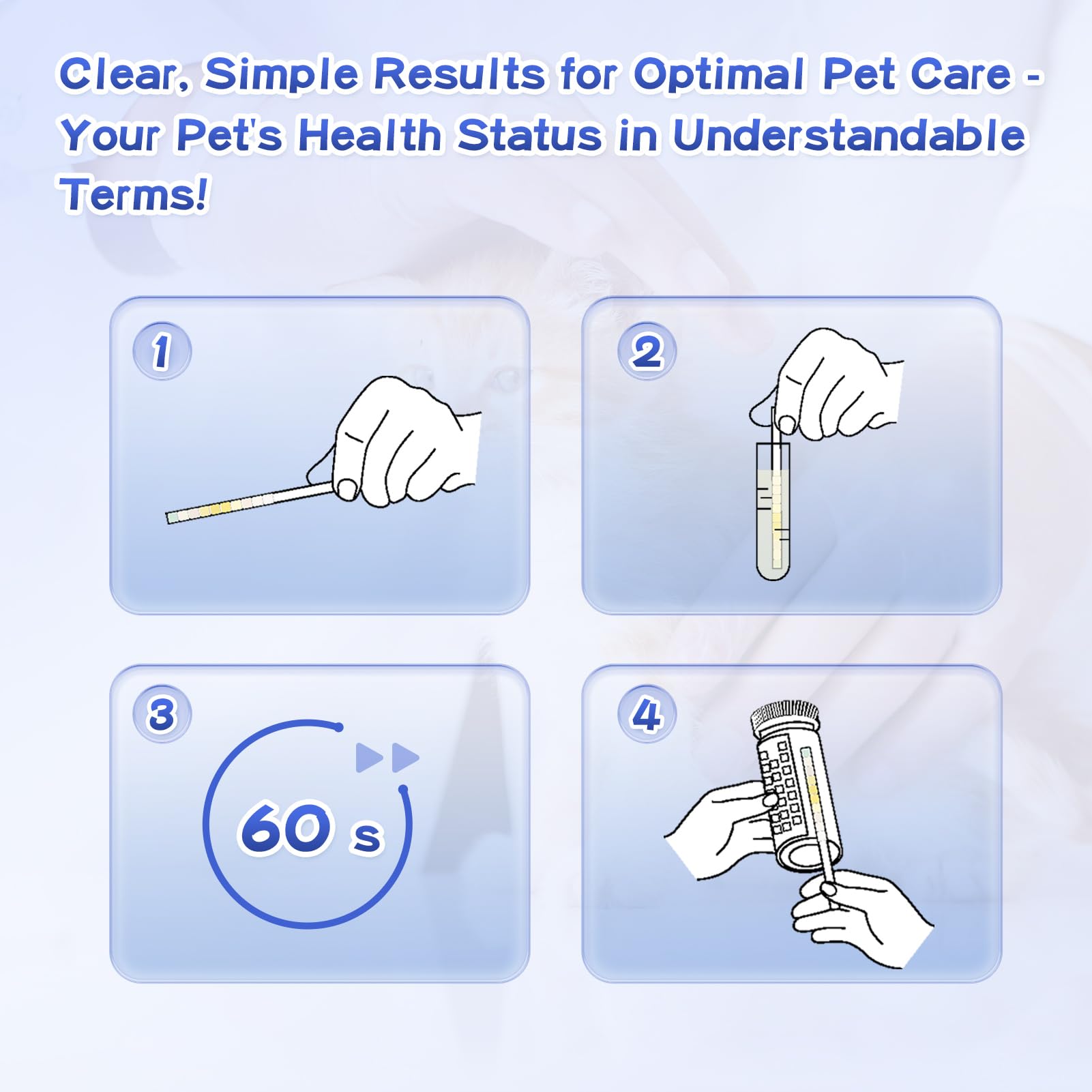 AlievePet strips close-up color indicators for quick at home screening.