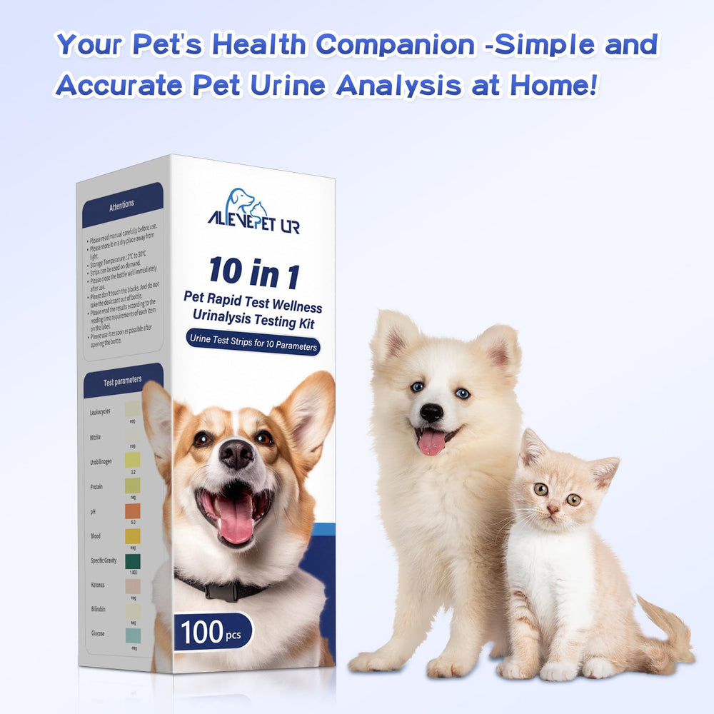 AlievePet strips in tray setup used for at home testing.