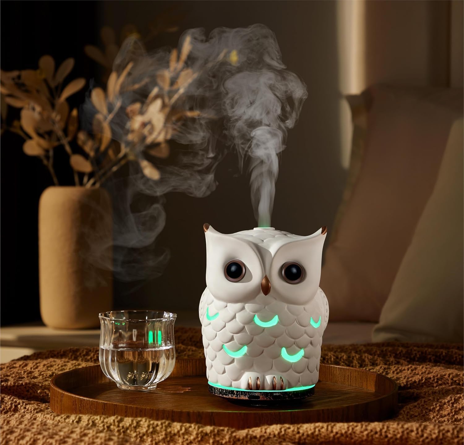 ALIEYE Owl Diffuser with LED seven-color lights for relaxing ambience