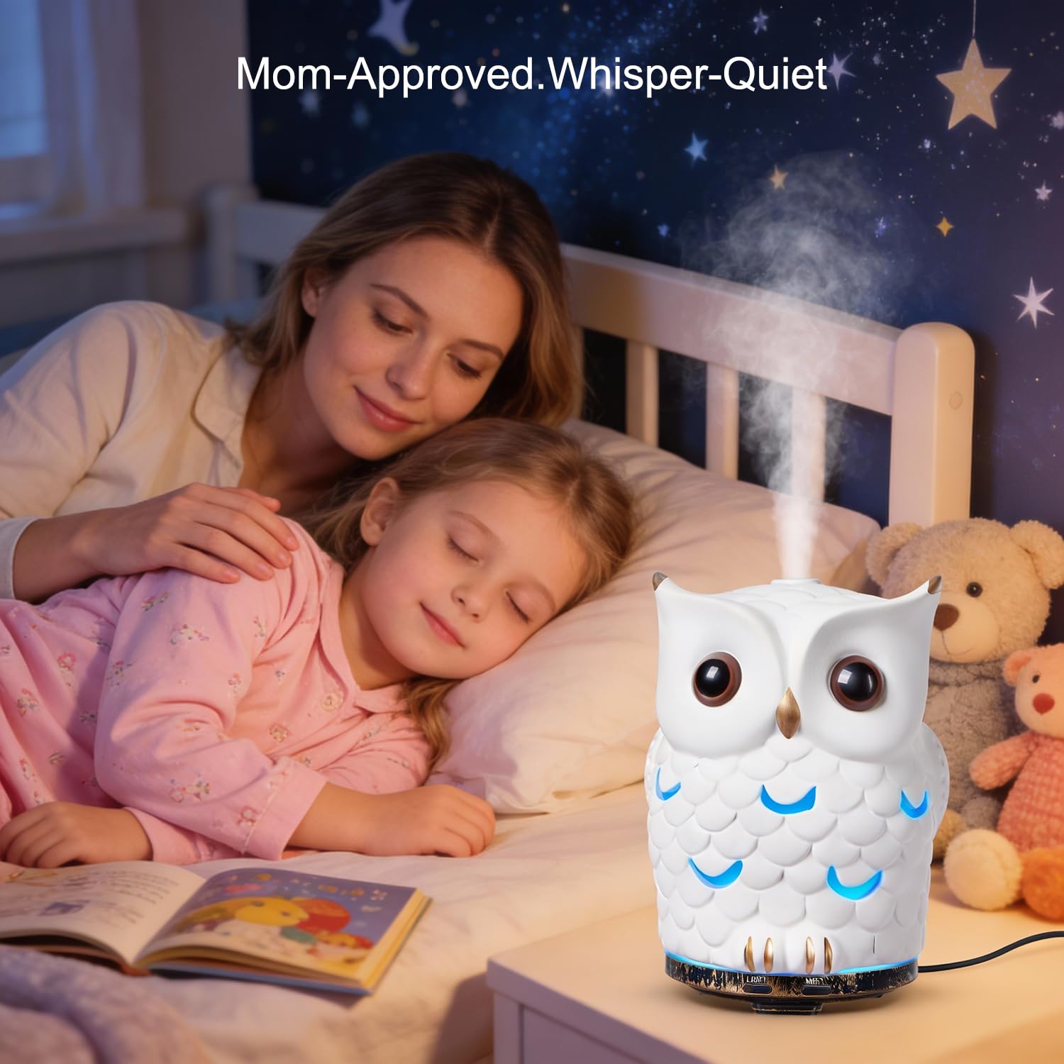 ALIEYE Owl Diffuser creates calming atmosphere in nursery or yoga space