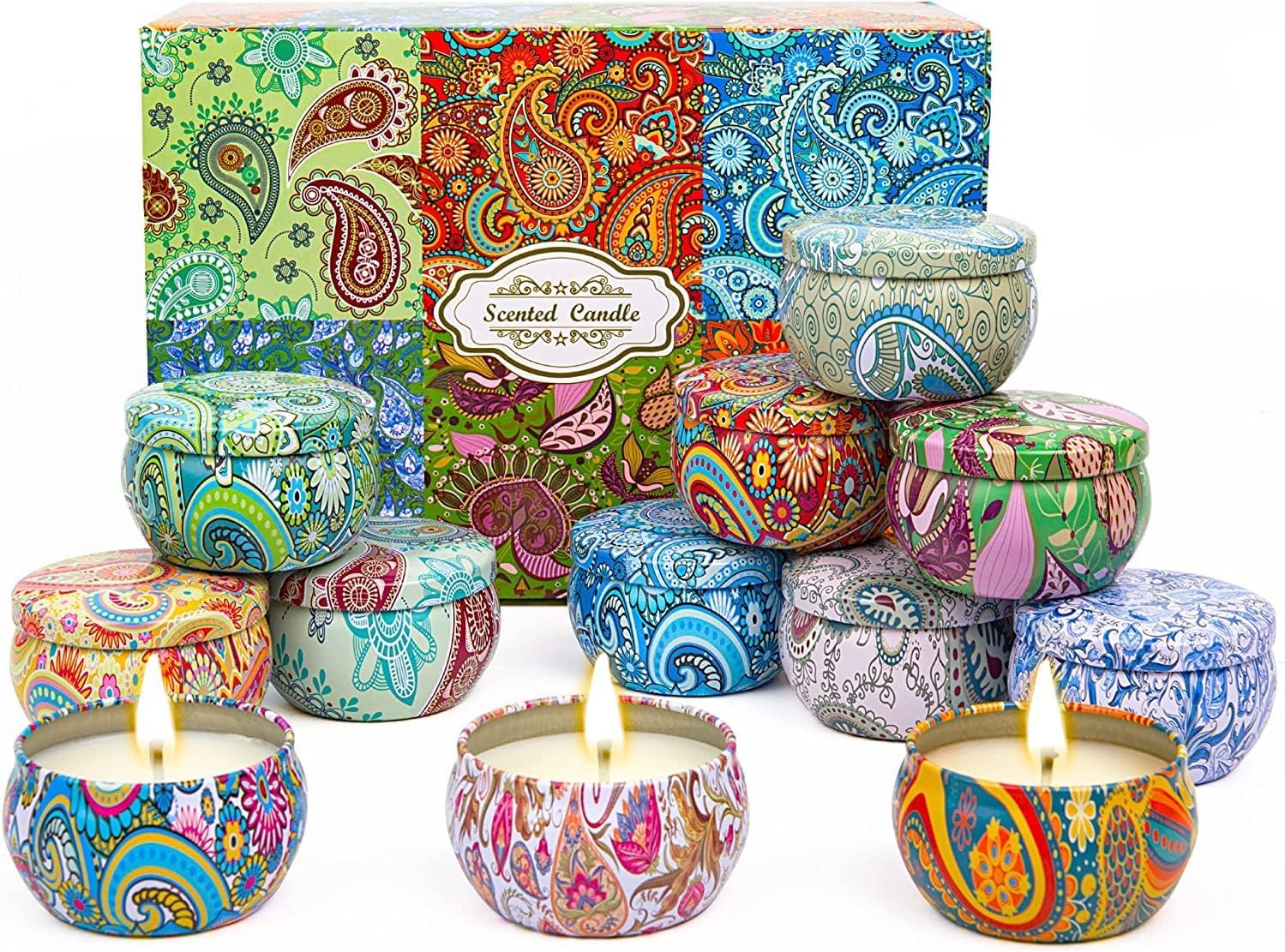 Alikiai 12-pack soy wax candles in a gift box for home gifting.