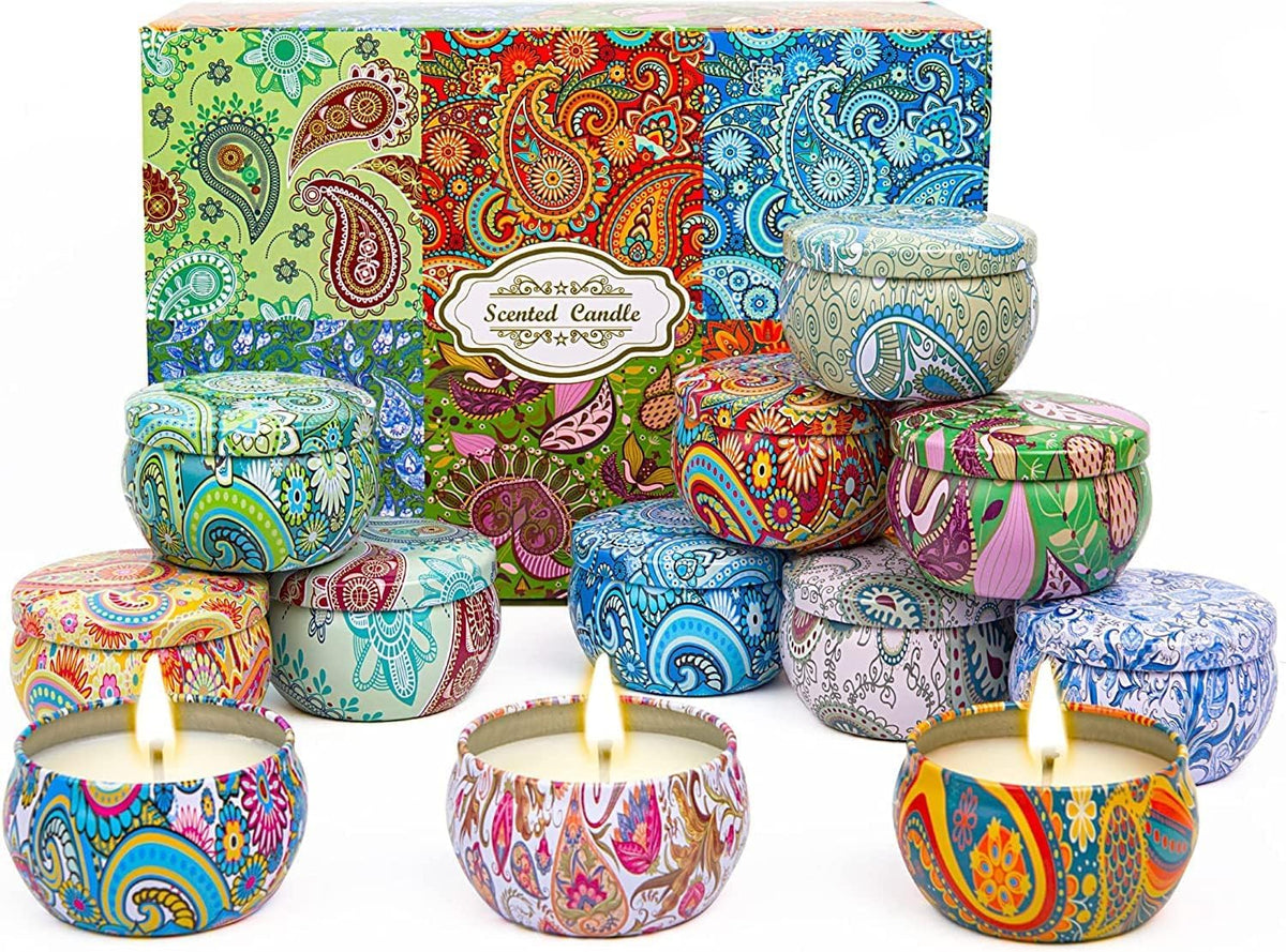Alikiai 12-pack soy wax candles in a gift box for home gifting.
