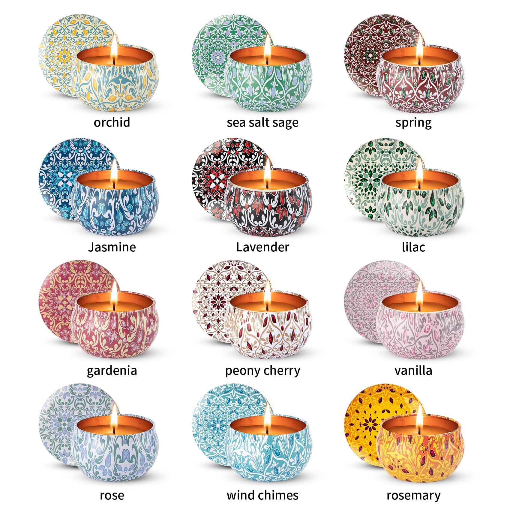 Alikiai scented candles rose-lavender collection for calming ambiance