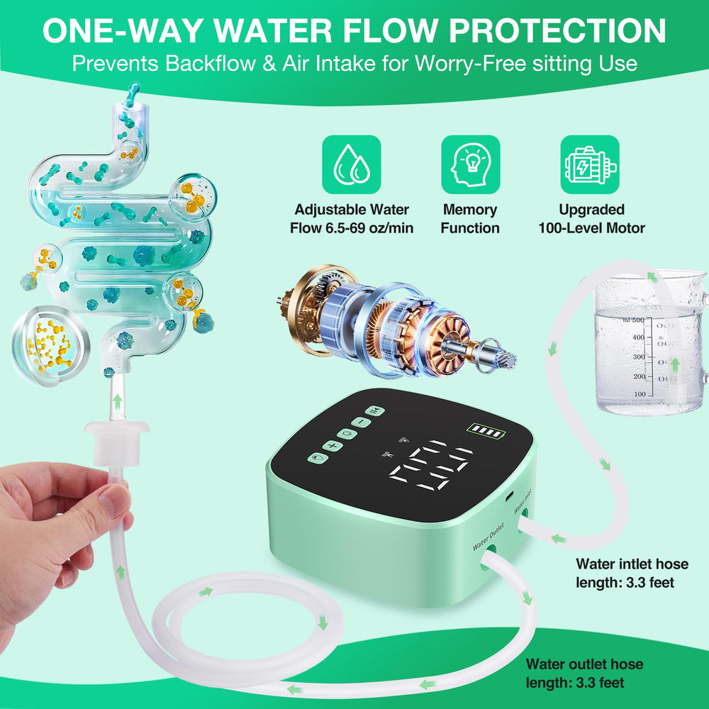 Coffee enema kit ready with external water source for steady preparation