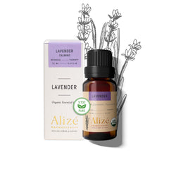 Alizé Aromatherapy Lavender oil bottle with dropper for precise diffuser dispensing.
