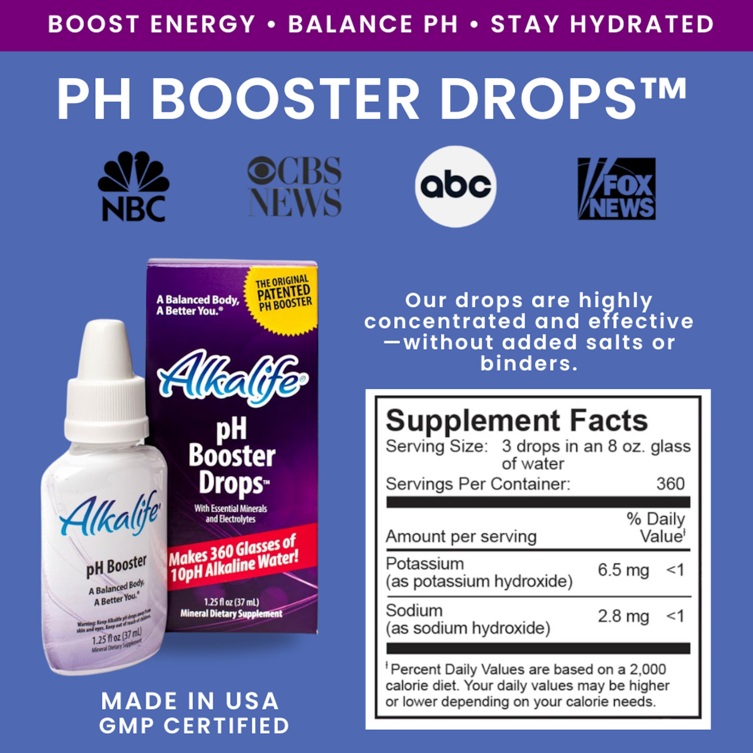 Alkalife Drops on a kitchen counter ready to mix alkaline water.