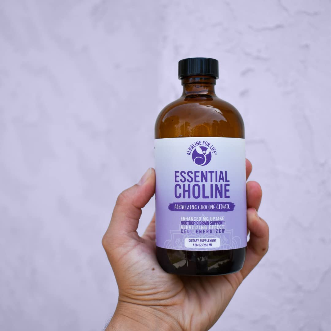 Alkaline for Life choline citrate ingredient panel showcases bioavailable formula.