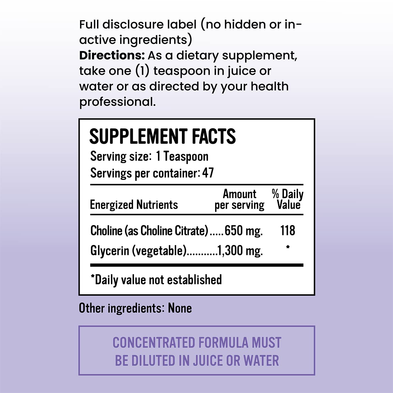 Alkaline for Life choline citrate liquid pour suggests easy daily use.