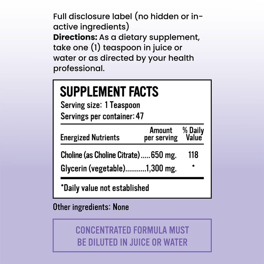 Alkaline for Life choline citrate liquid pour suggests easy daily use.