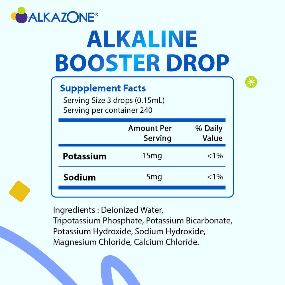 Alkazone booster drop bottle cap removed ready to dispense minerals into water