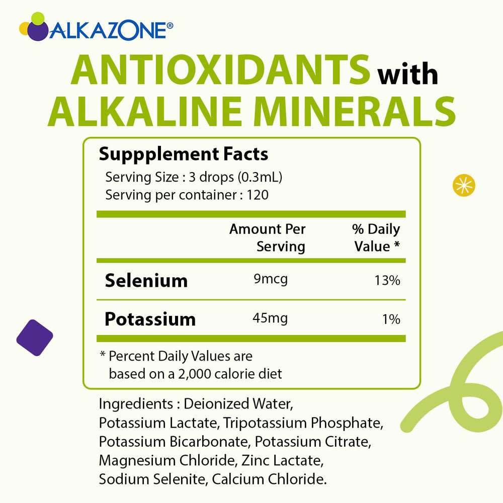 Alkazone Balance glass of water with drops adding minerals and pH balance