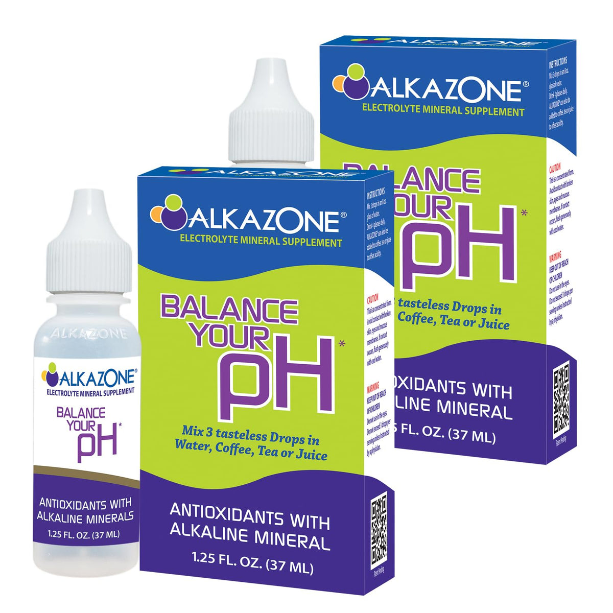 Alkazone Balance water bottle showing alkaline pH boost for hydration