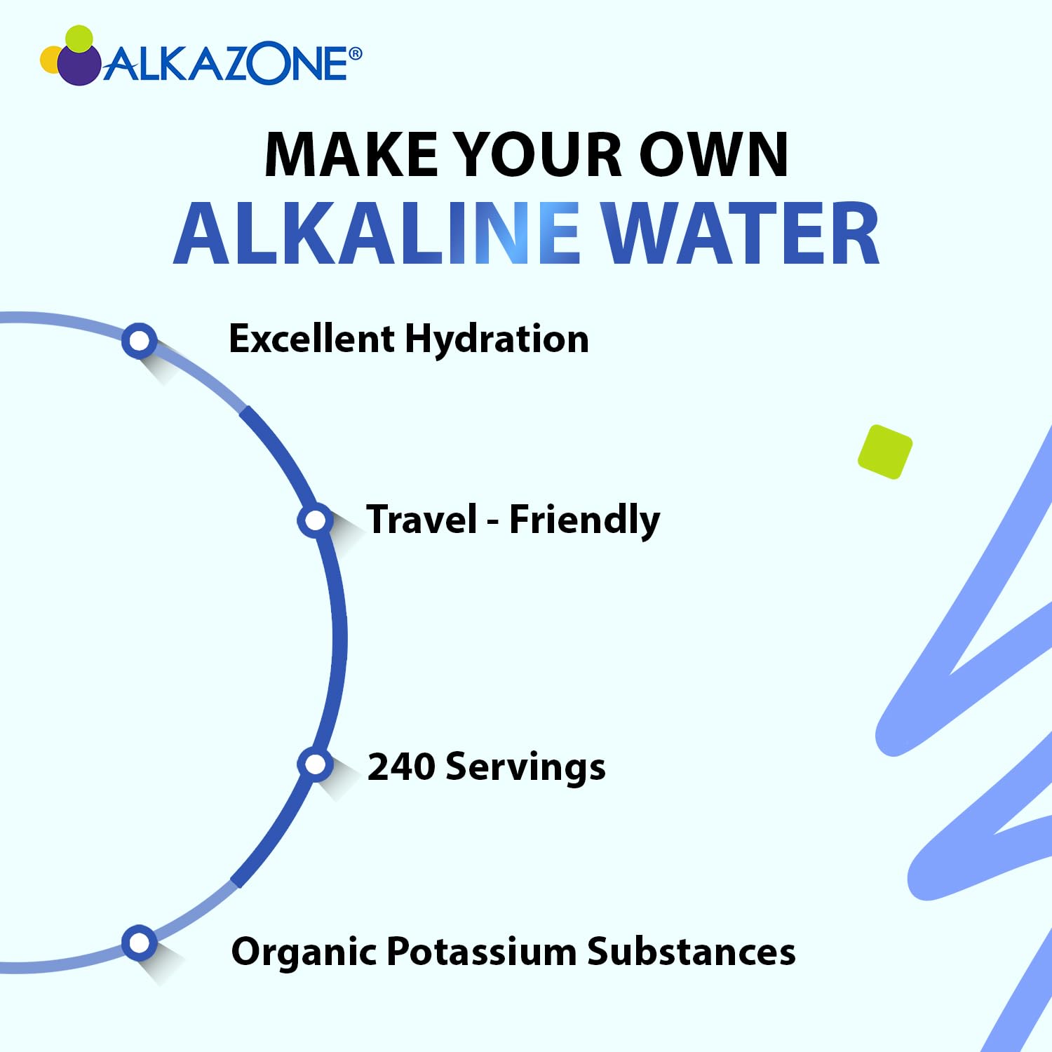 Travel-size Alkazone booster drop bottle designed for on-the-go hydration
