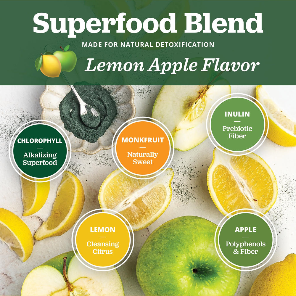 Chlorophyll lemon apple daily use shot from All About Juicing supports easy wellness on busy mornings