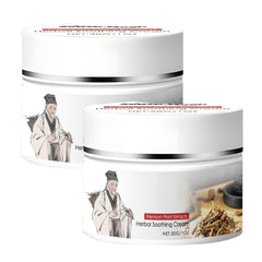 All-Natural Herbal Soothing Cream packaging highlighting portable travel size