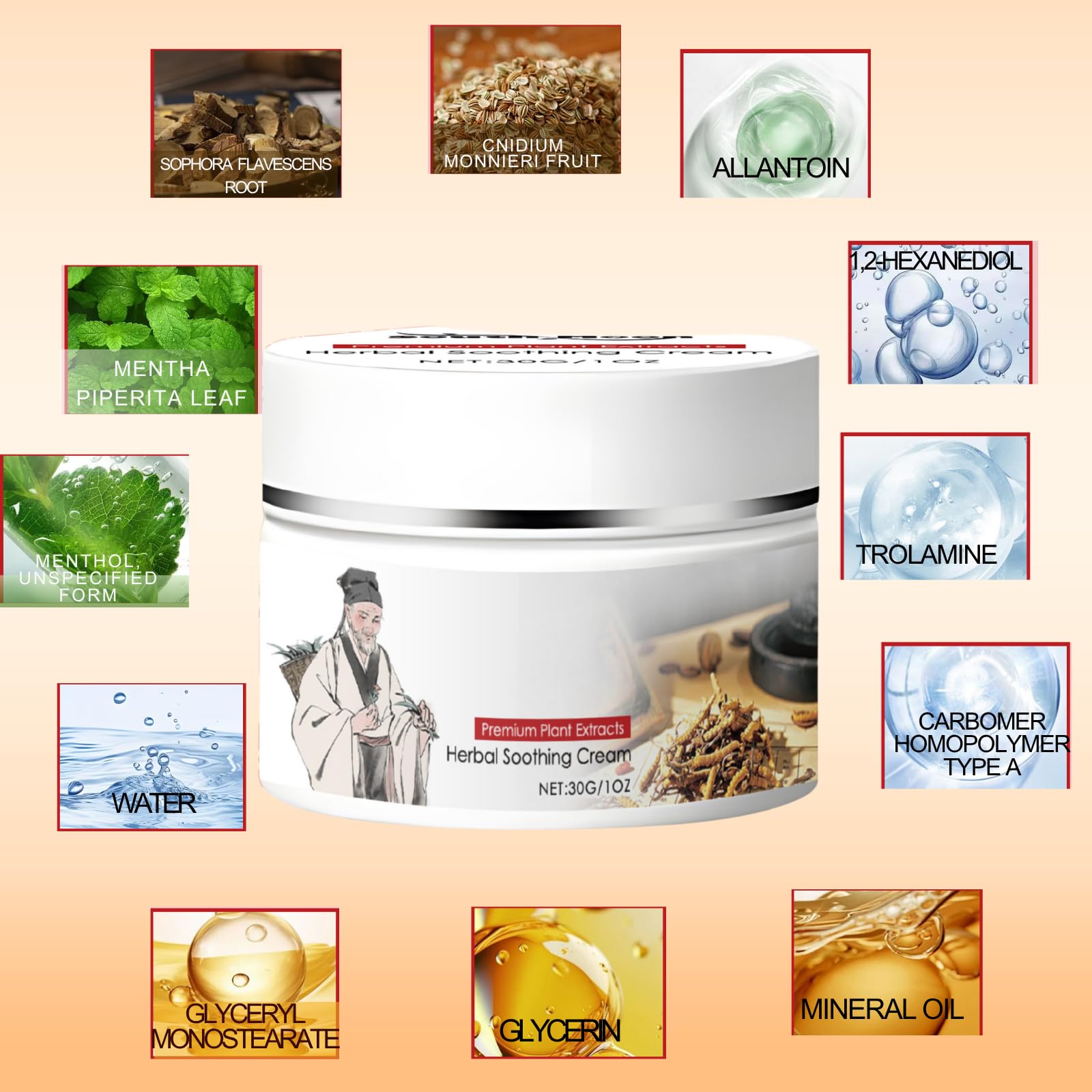 All-Natural Herbal Soothing Cream two-pack display on shelf