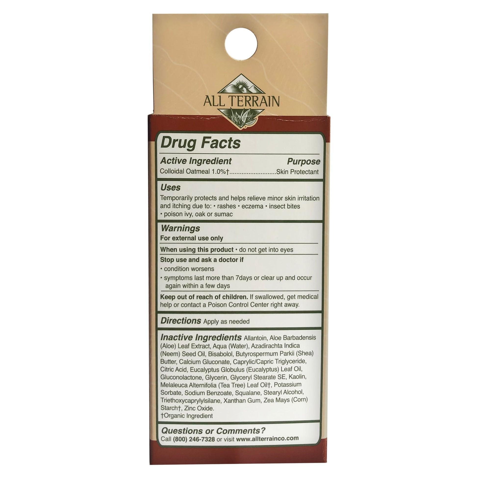 All Terrain Ditch The Itch Cream packaging shown for convenient outdoor use.