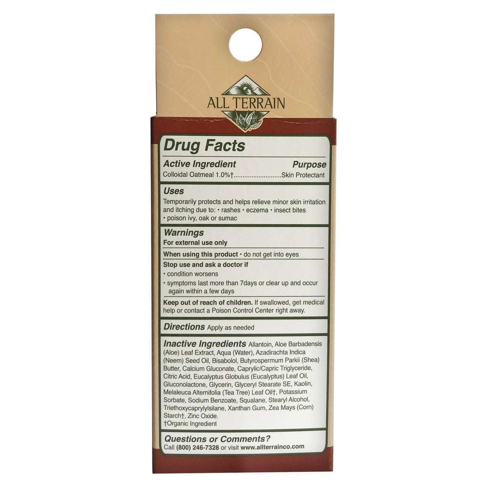 All Terrain Ditch The Itch Cream packaging shown for convenient outdoor use.