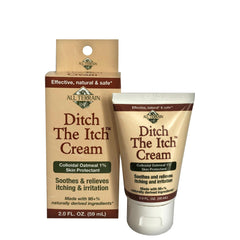 All Terrain Ditch The Itch Cream ingredients label highlights natural components for gentle skin care.