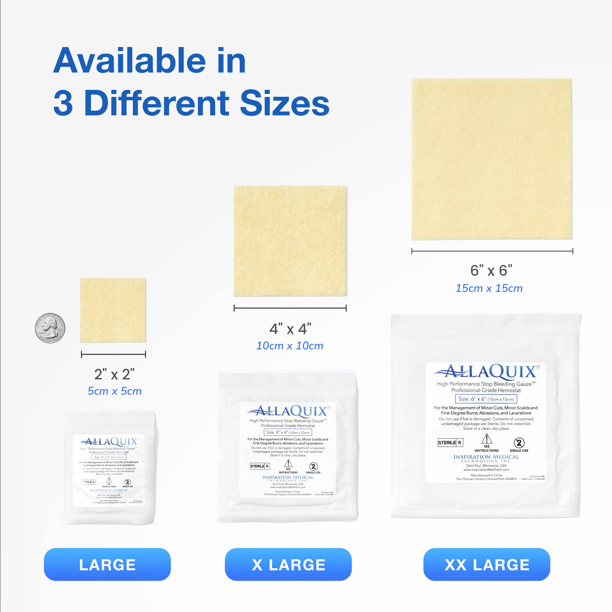 AllaQuix non-adhesive skin-friendly pad for gentle application.