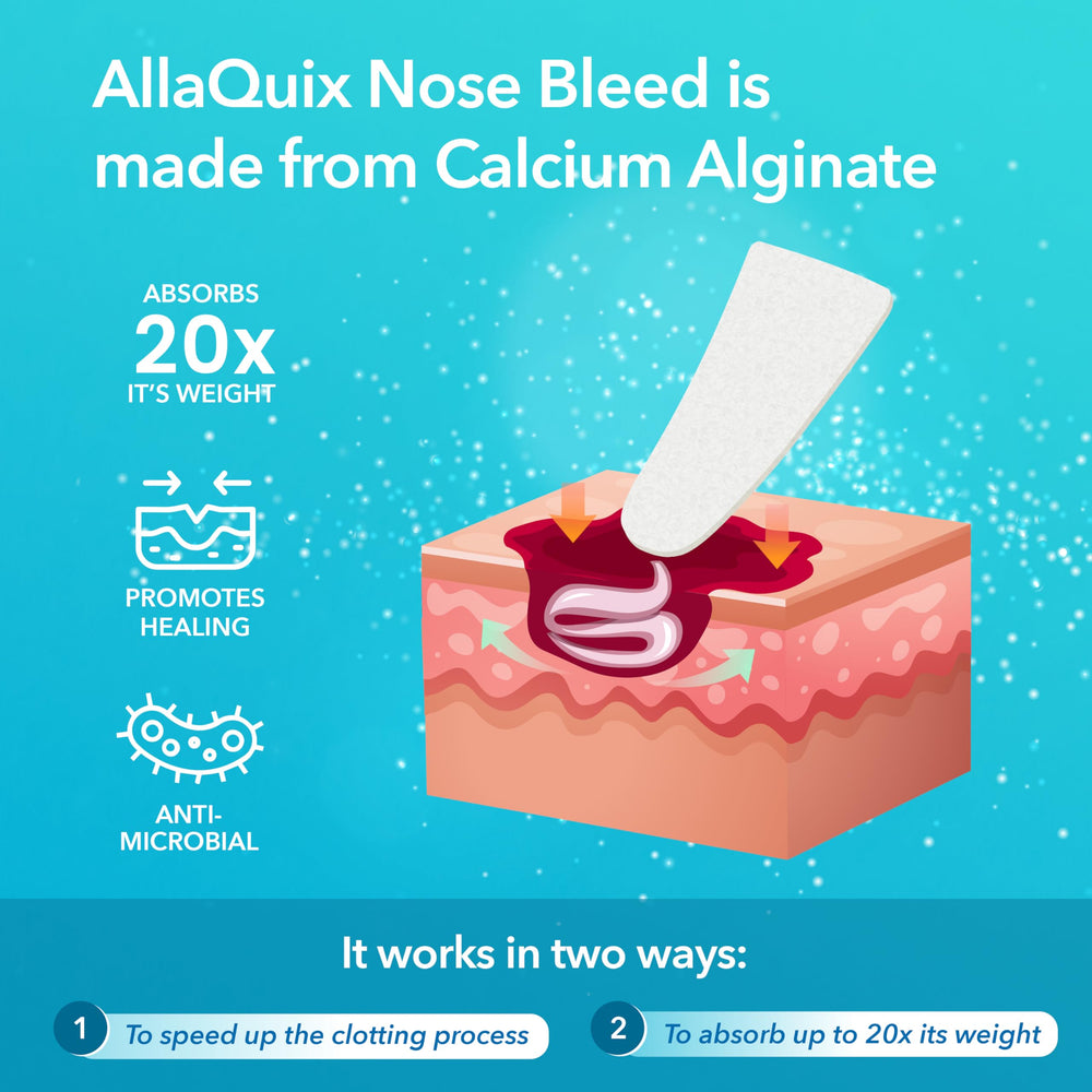 AllaQuix plug in-use for quick, discreet nose care.