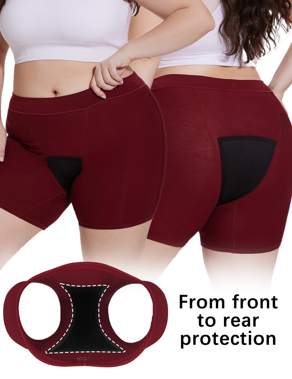 Allbase soft cotton boyshorts waistband, comfortable fit during flow days.