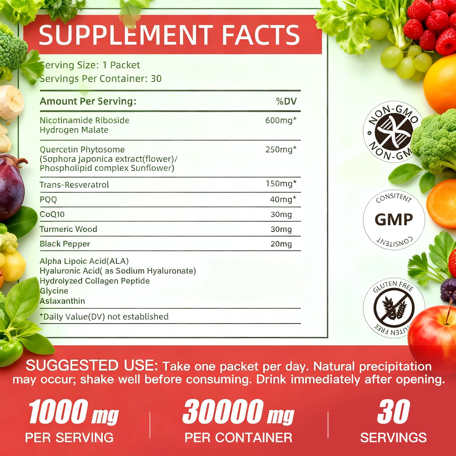 ALLBIZ NAD+ alta absorción, ideal para tomar con jugo.