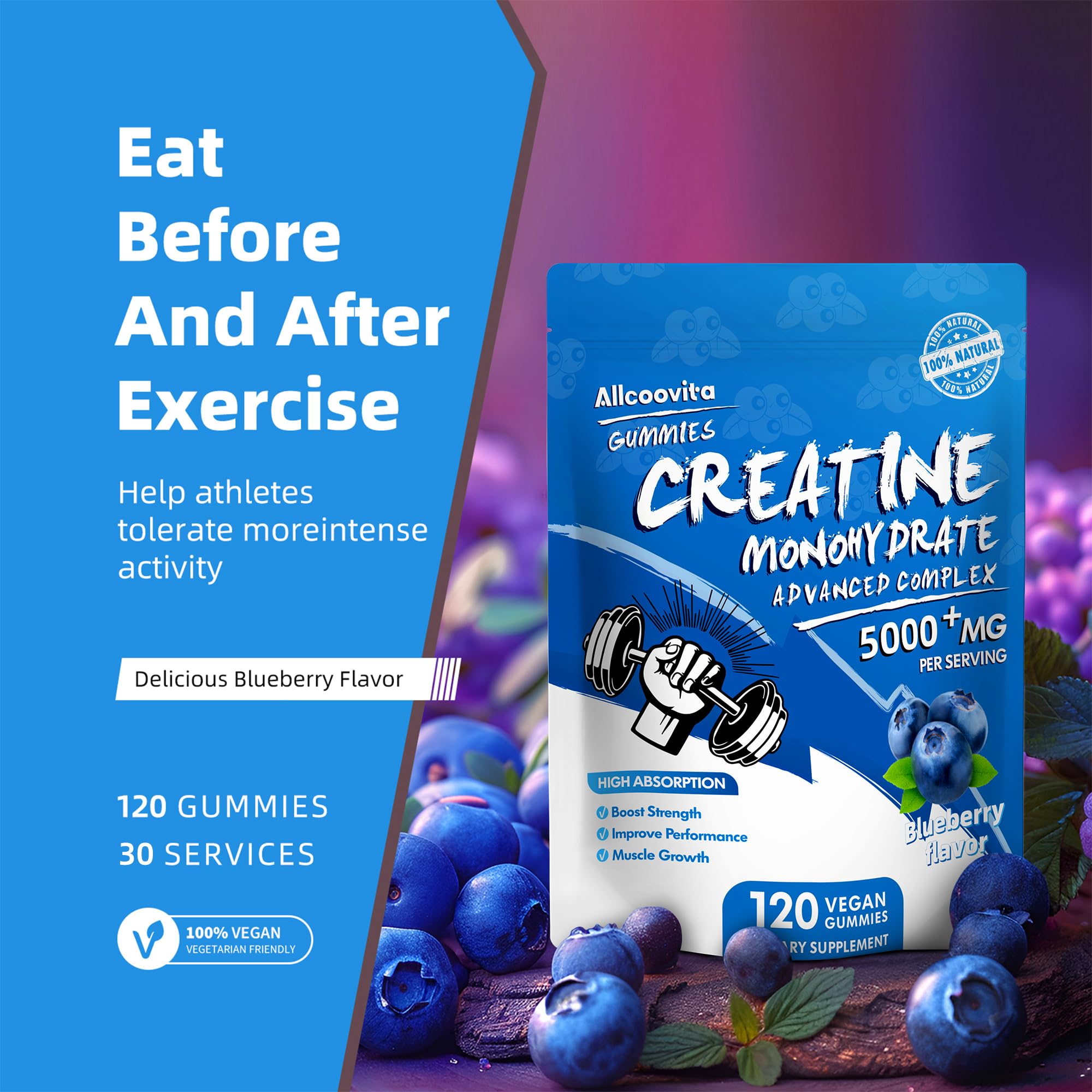 Allcoovita bottle beside gym gear illustrates grab and go format