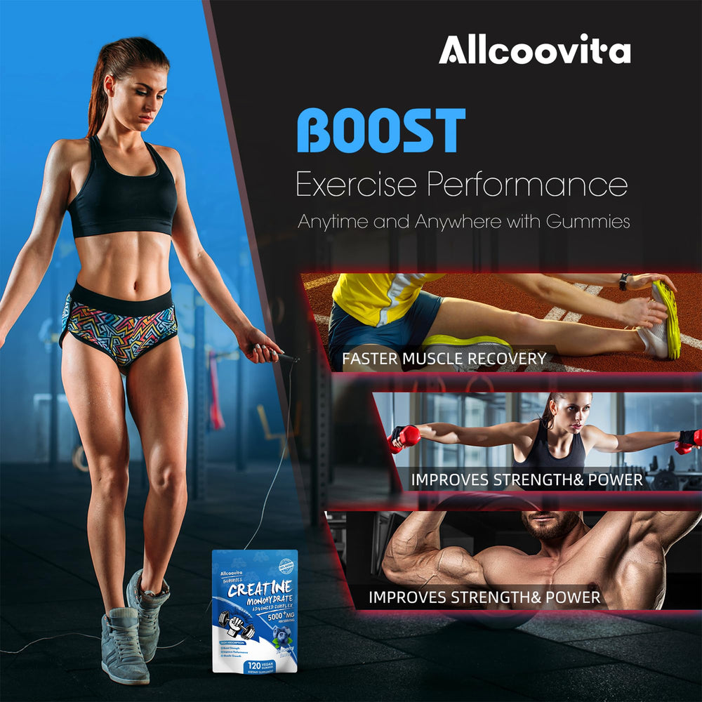 Allcoovita gummies serving with vegan label for clean nutrition