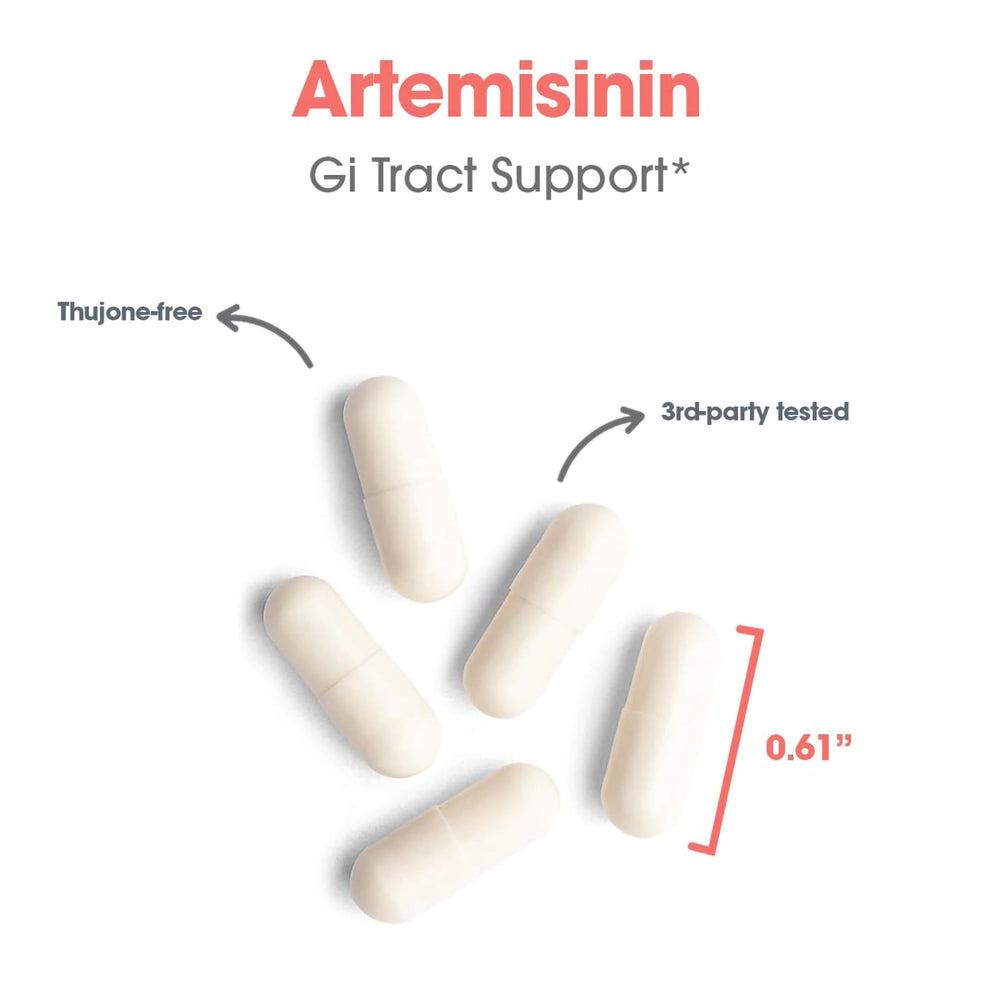 Packaging box image demonstrates professional, hypoallergenic quality of Allergy Research Group Artemisinin.