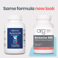 Allergy Research Group berberine capsules closeup for convenient hypoallergenic supplementation.