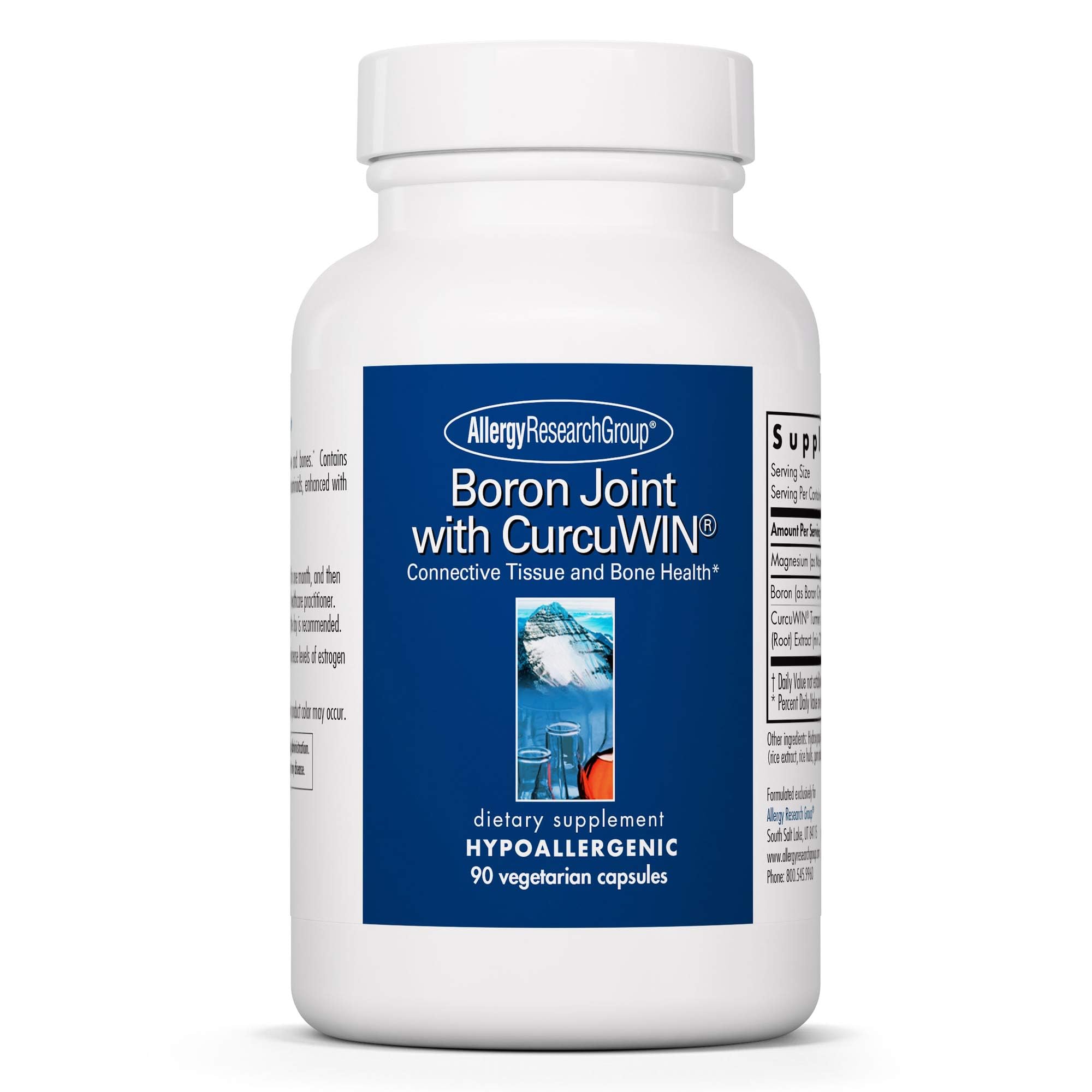 Allergy Research Group Boron Joint bottle front highlights bone support potential