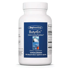 Allergy Research Group ButyrEn bottle pour shows easy daily dosing for gut support