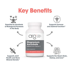 Allergy Research Group capsules closeup highlighting non-acidic buffered vitamin C.