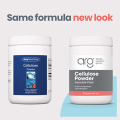 Allergy Research Group cellulose powder scoop demonstrating easy measurement for regular use.