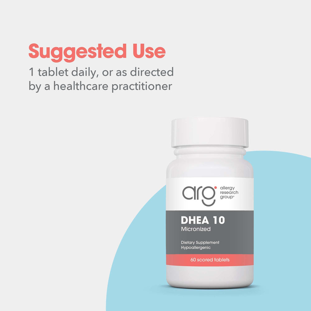 Allergy Research Group DHEA soy-free vegan tablet suitable for sensitive diets.