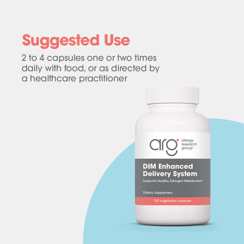 Allergy Research Group DIM vegetarian capsules closeup for plant-based supplement