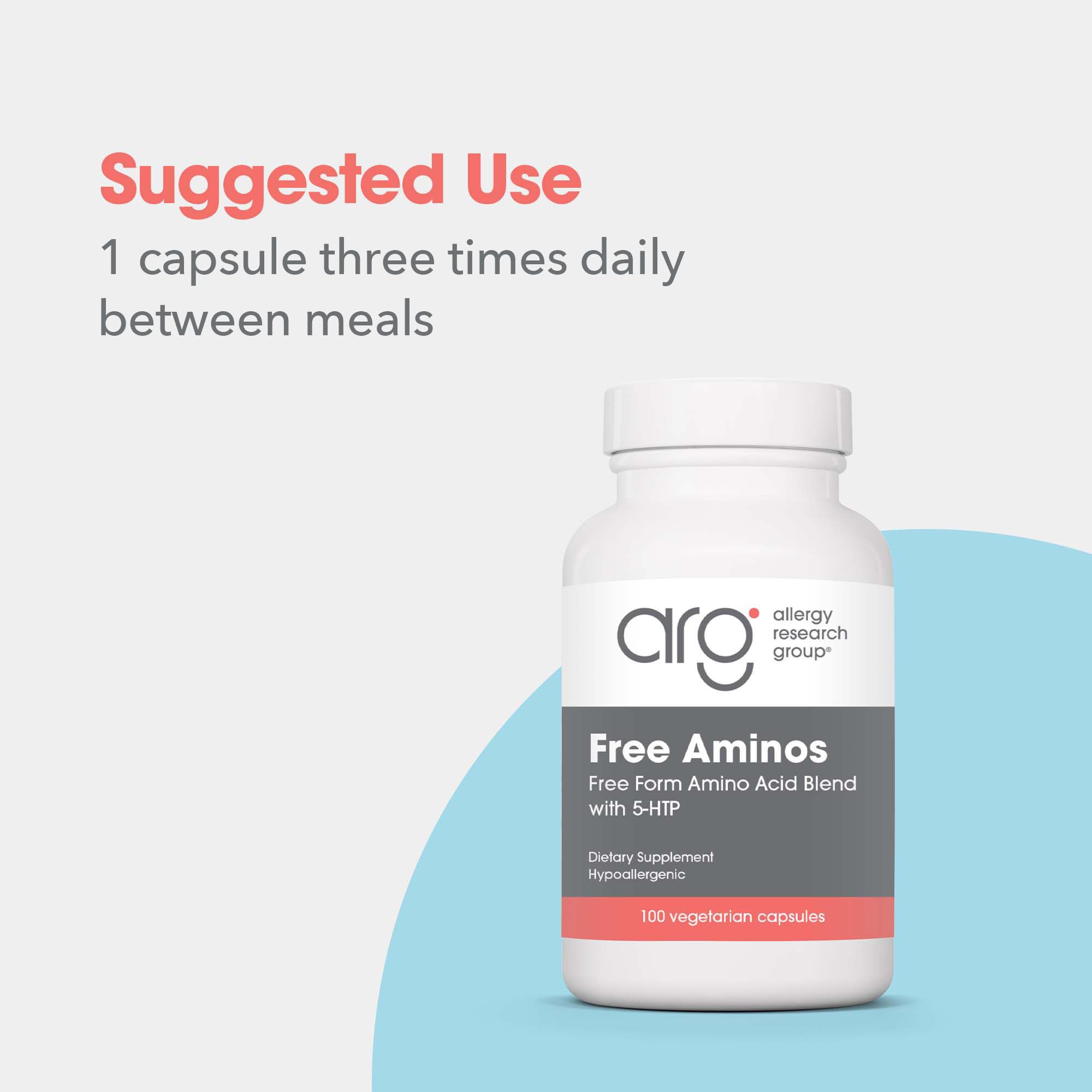 Allergy Research Group Free Aminos handful of capsules ready to take