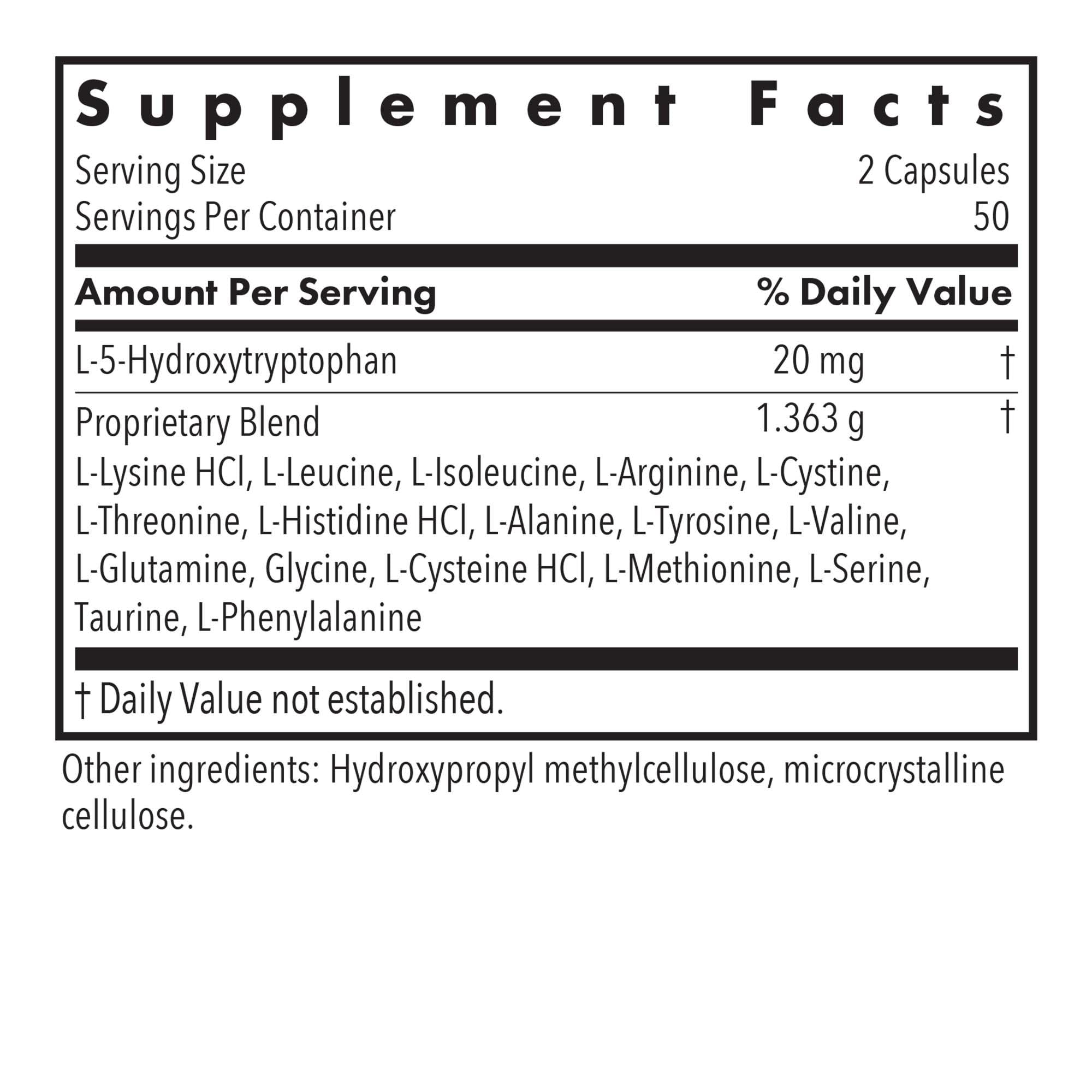 Allergy Research Group Free Aminos ingredient label highlights amino acids