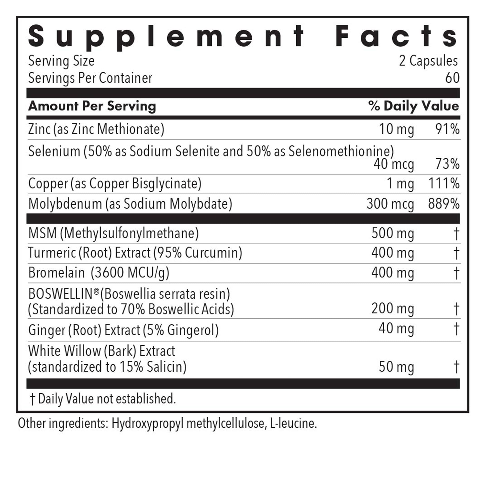InflaMed label close-up highlights turmeric and boswellia blend