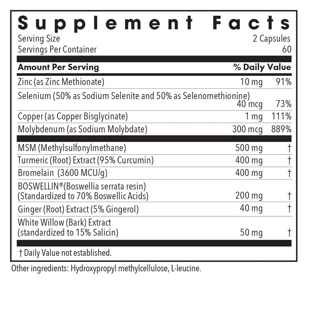 InflaMed label close-up highlights turmeric and boswellia blend