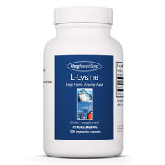 Allergy Research Group L-Lysine bottle sealed showing the product