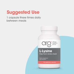 Allergy Research Group L-Lysine free-form capsule close-up for absorption