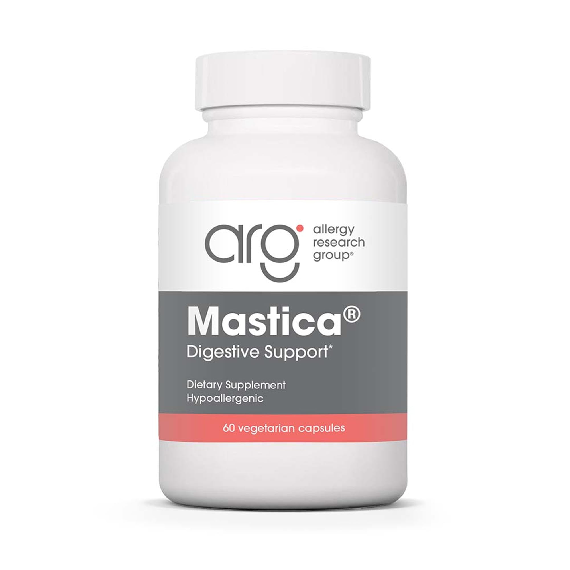 Allergy Research Group Mastic Gum bottle front for easy daily use and reference