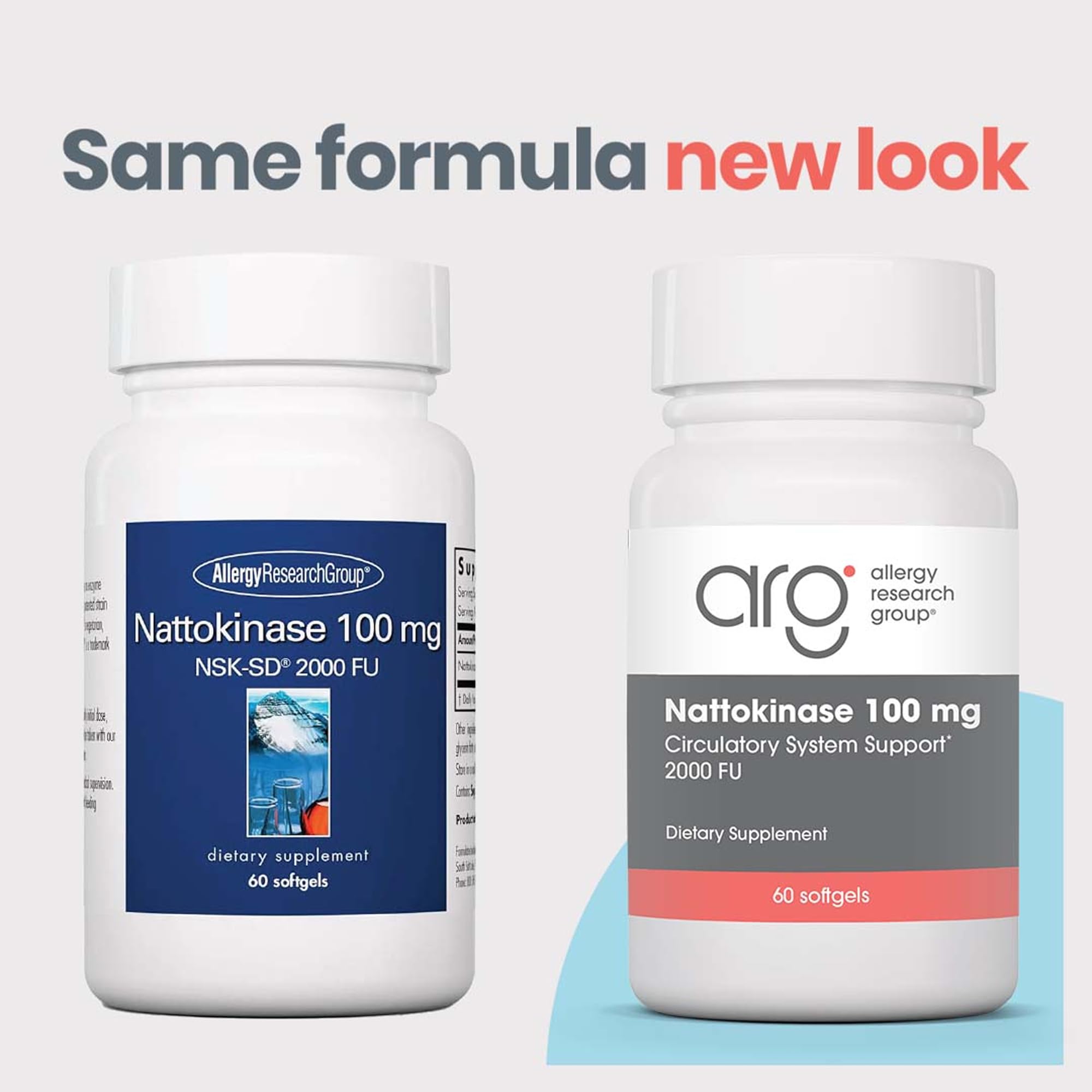 Allergy Research Group NSK-SD softgels close-up, convenient daily use for circulatory health.