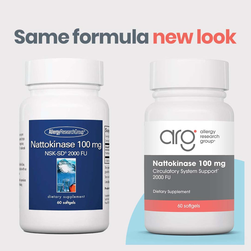 Allergy Research Group NSK-SD softgels close-up, convenient daily use for circulatory health.