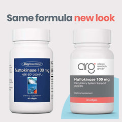 Allergy Research Group NSK-SD softgels close-up, convenient daily use for circulatory health.