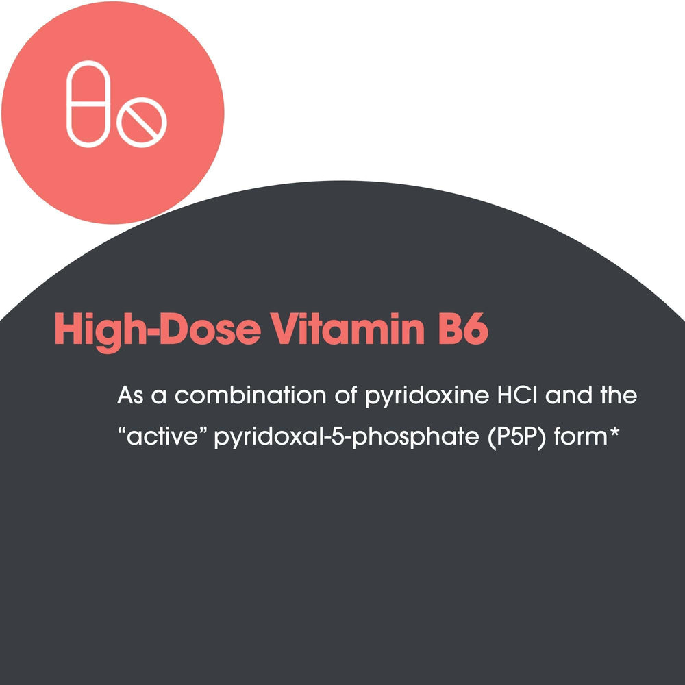 Hypoallergenic lab-grade formula signals quality and purity for B6 support.
