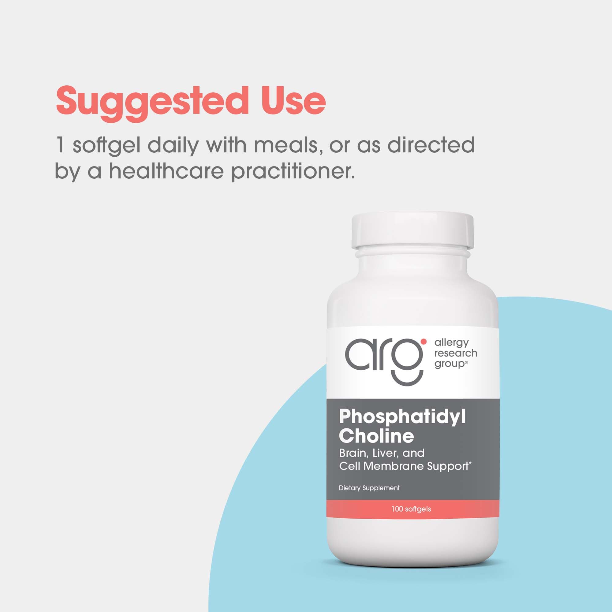 Allergy Research Group softgel bottle on countertop suggests convenient daily routine